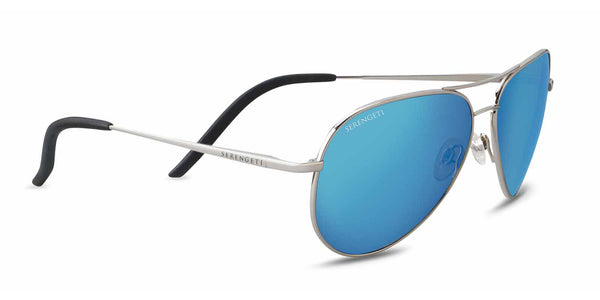 Serengeti Carrara 8547 - Shiny Silver, Polarized 555nm Blue Lens - Flight  Sunglasses