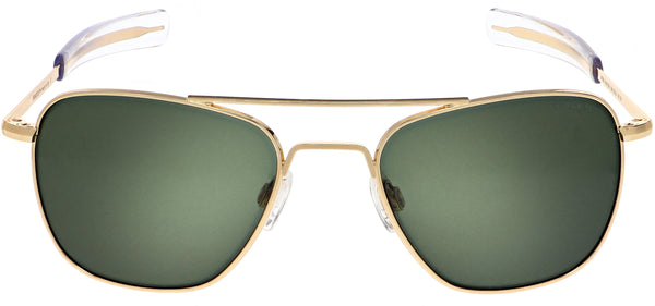 Randolph Aviator Sunglasses AF056 23K Gold with AGX Green Lenses Flight Sunglasses