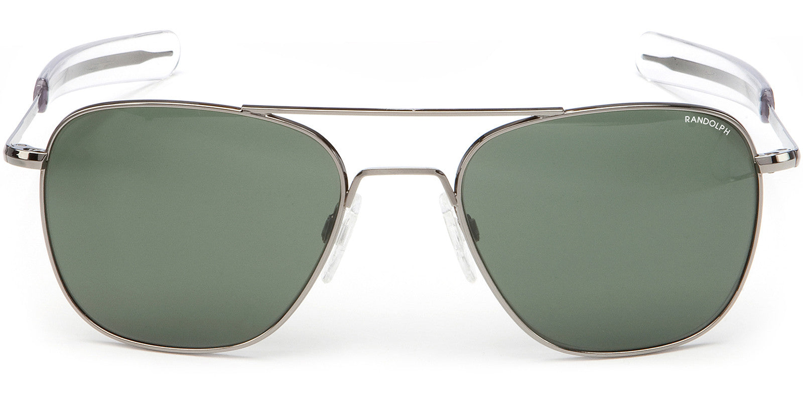 Randolph Aviator Sunglasses: Gunmetal -AGX Green Lenses