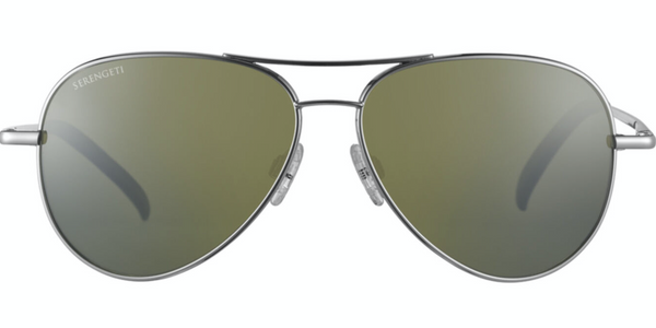 Serengeti Carrara Small SS016001 Shiny Silver with Polarized 555nm  Photochromic Lenses