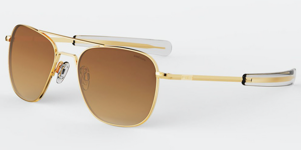 Randolph Aviator Sunglasses- 23K Gold, Cape Sand Lenses, AF166