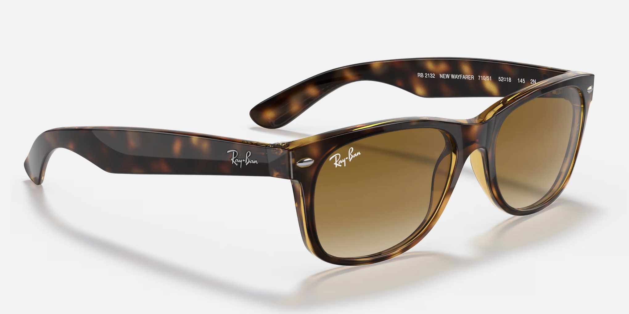 Ray-Ban New Wayfarer Tortoise Sunglasses RB2132 - Flight Sunglasses