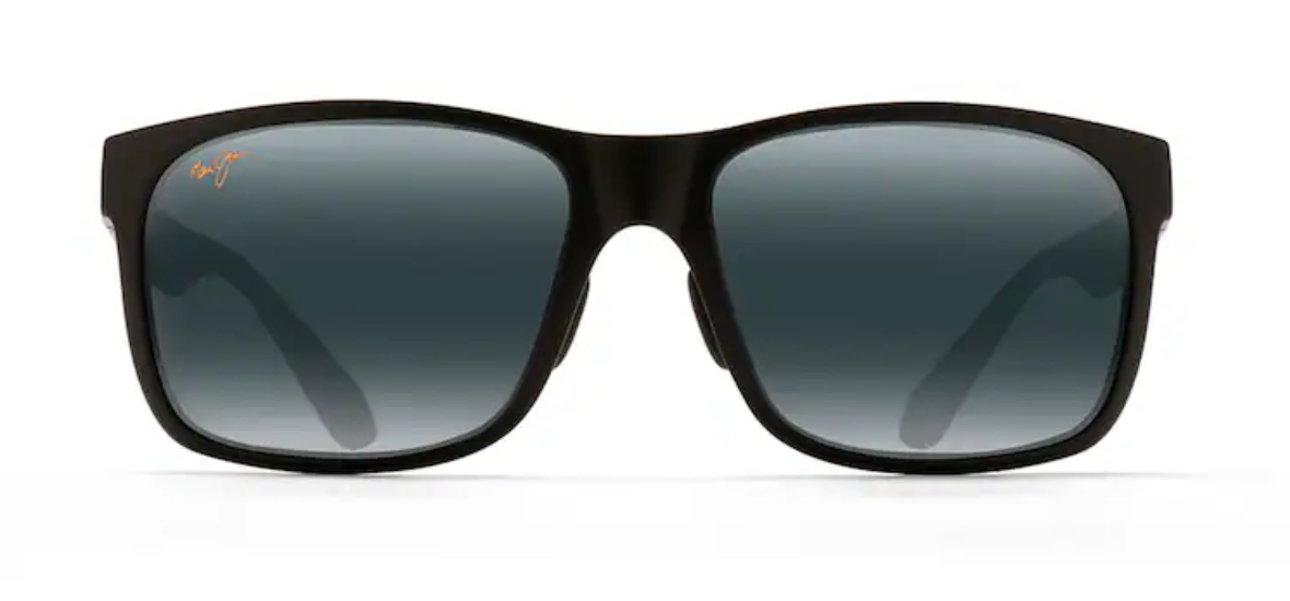 ミー Maui Jim Red Sands 432 Matte Black with Polarized Neutral Grey