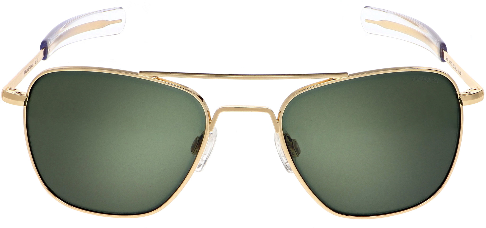 Randolph Aviator Sunglasses AF056, 23K Gold with AGX Green Lenses