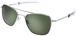 Randolph Aviator Sunglasses<span>- Bright Chrome, AGX Green Lenses</span>