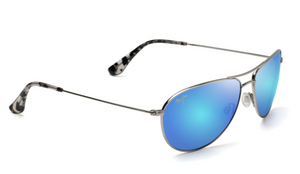 Maui Jim Sea House 772 Sunglasses<span>- Silver with Polarized Blue Hawaii Lens</span>