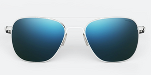 Randolph Aviator White Gold Sunglasses<span>-Polarized Colbalt & American Grey</span>