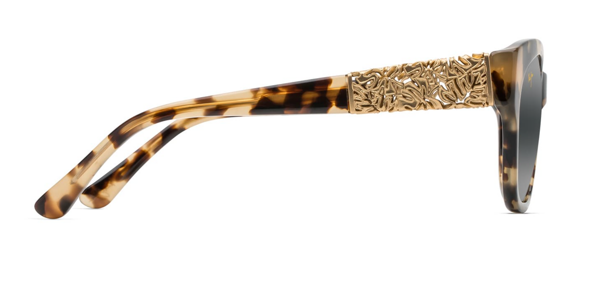 Maui Jim Monstera Leaf 747 Honey Havana w 24K Yellow Gold Bronze