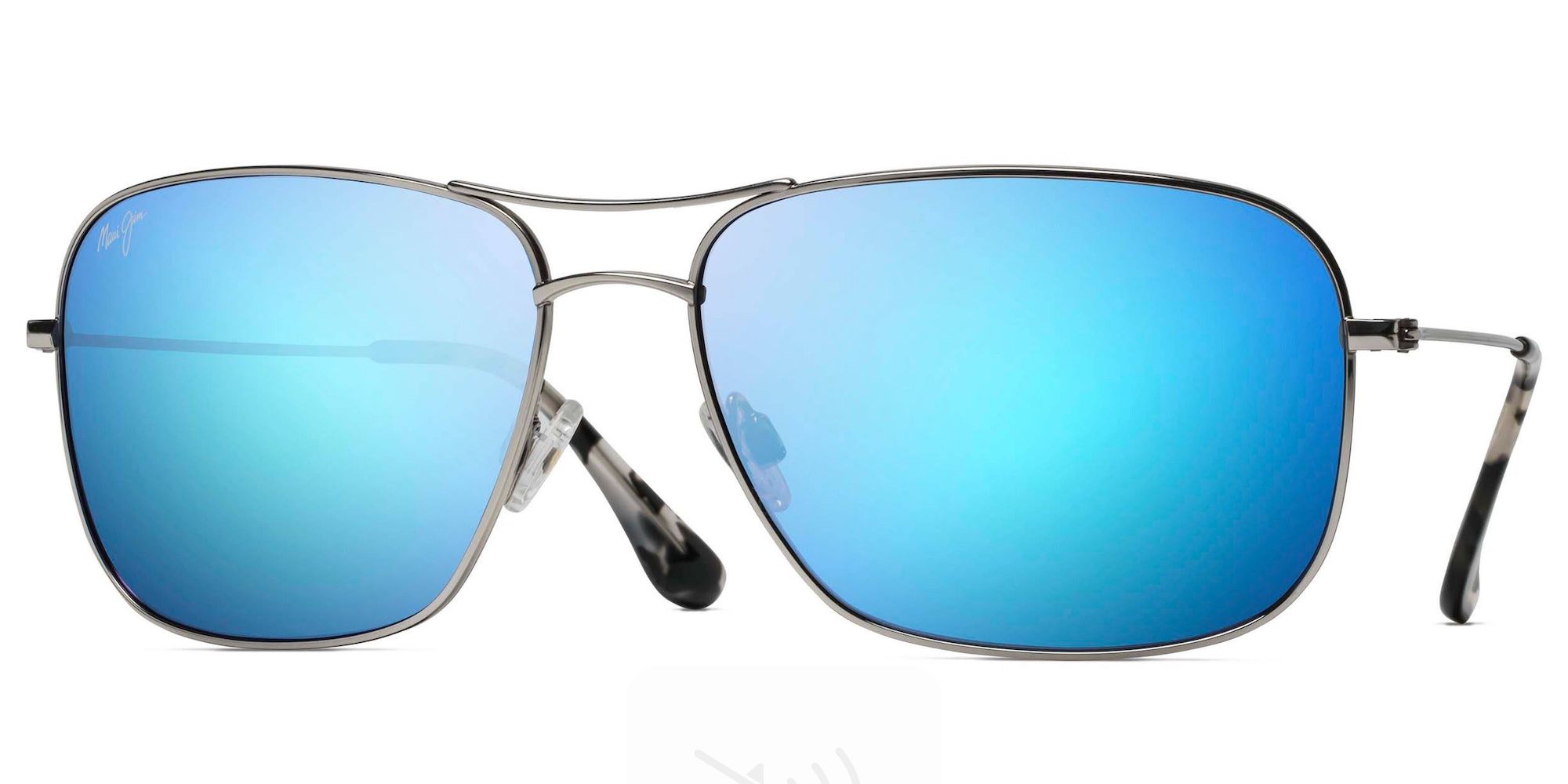 Maui Jim Breezeway 773 Silver with Polarized Blue Hawaii Lenses