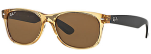 Ray-Ban New Wayfarer Bicolor Honey Sunglasses RB2132 - Polarized Brown