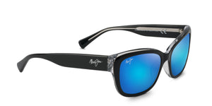 Maui Jim Plumeria 768 Sunglasses<span>-Black with Crystal with Polarized Blue Hawaii Lens</span>