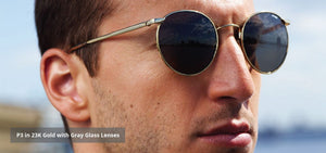 Randolph P3 Sunglasses<span>-23K Gold, American Gray Mineral Glass Lenses</span>