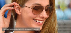 Randolph Amelia Sunglasses AA011<span>- 23K Chocolate Gold, Northern Lights Lenses</span>